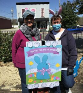 Easter Celebration – Pin the cottontail on the bunny! (TWCC members Brenda Gay and Rhonda Nielsen)
